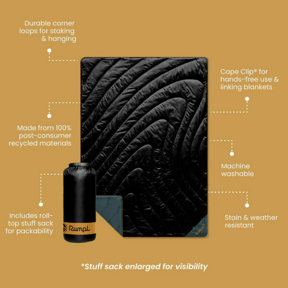 Original Puffy Blanket - Black - 1 Person