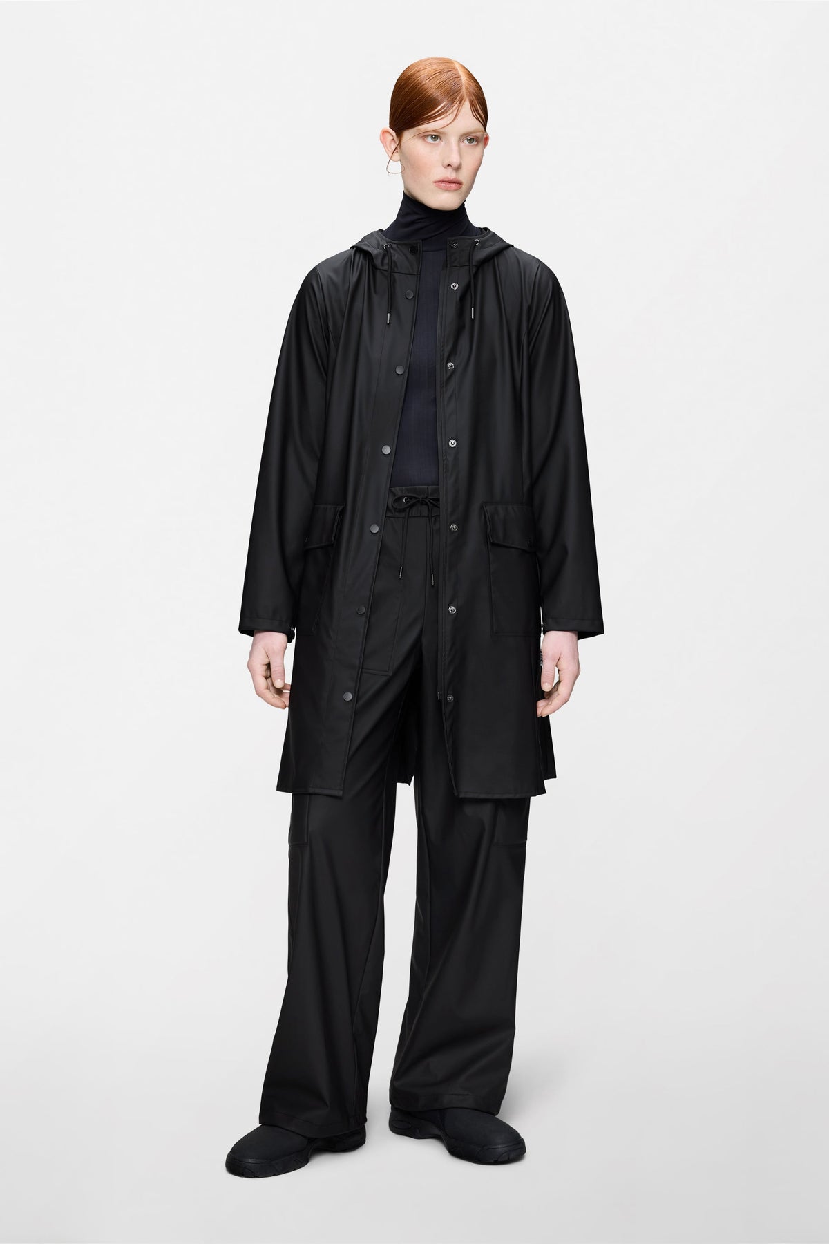 RAINS Curve Long Jacket
 Black Jacket