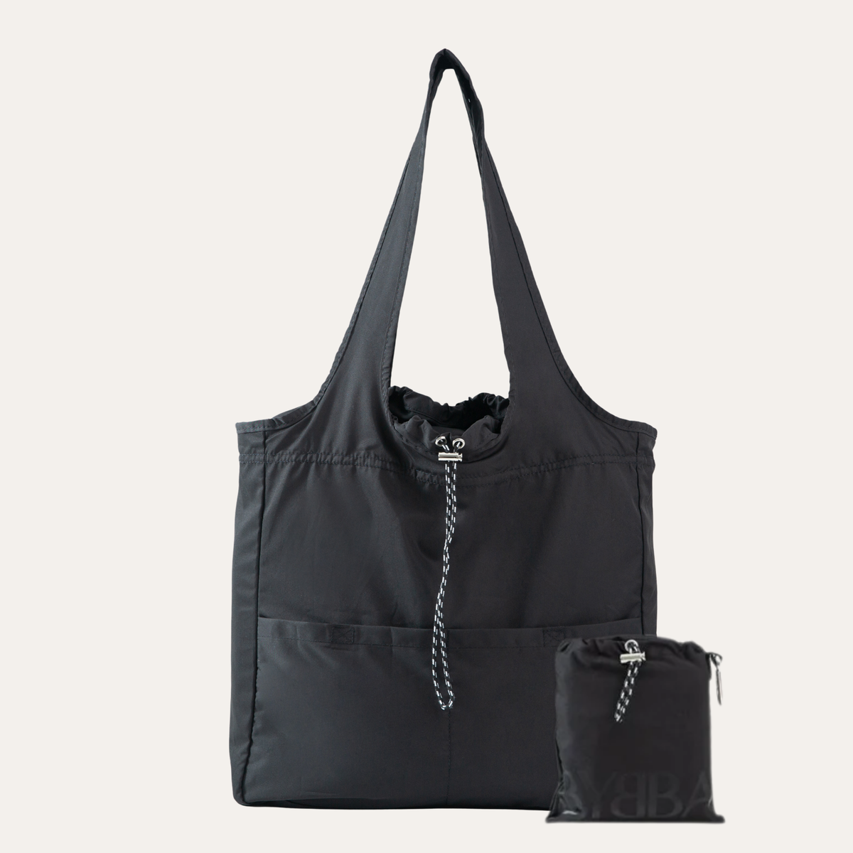 THE BALOS PACKABLE TOTE BAG / STINGRAY BLACK