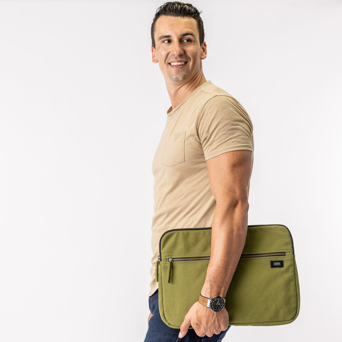 15in laptop sleeve#color_olive-green