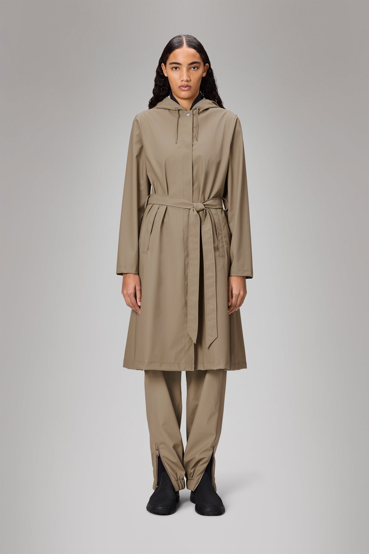 RAINS A-Line Longer W Jacket Beige Jacket