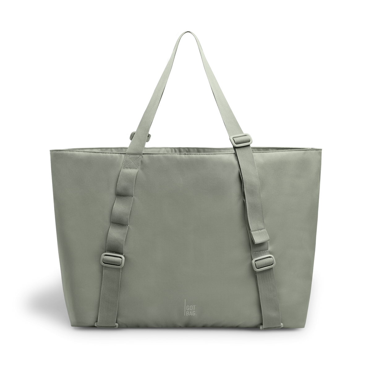 TOTE BAG Monochrome Edition bag in bass (Sage Green), studio shot, front view.