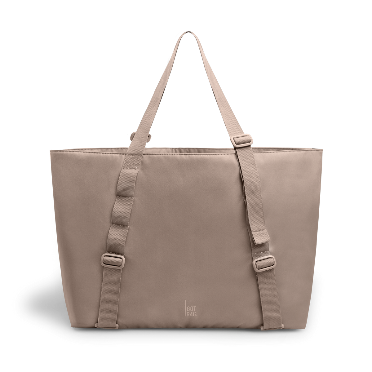 TOTE BAG Monochrome Edition bag in seal (Dark Beige Tone), studio shot, front view.