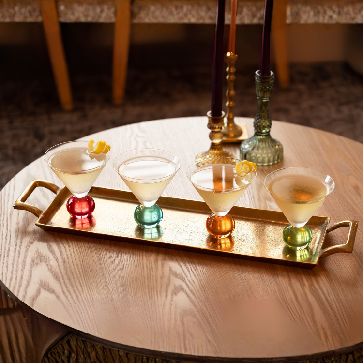 Prism Colorful Martini & Spritz Glasses, Set of 4 - Mocktail & Cocktail Glassware