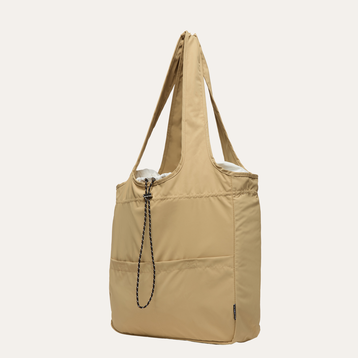 THE BALOS PACKABLE TOTE BAG / SAND DUNE BLACK ROPE