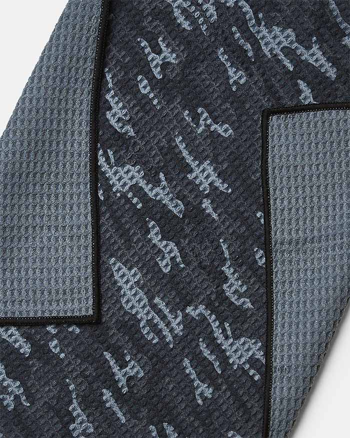 Greenside Towel: Magnet Patch and Carabiner: Color Black Camo with Dark Grey Reverse Side #color_black-camo