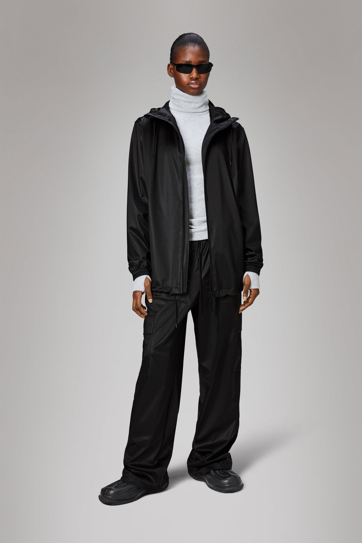 RAINS Storm Breaker Black Grain Jacket