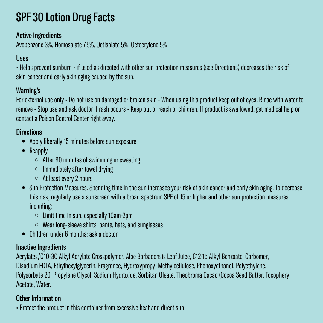 Sheer Moisturizing SPF Lotion – SPF 30 / SPF 50+