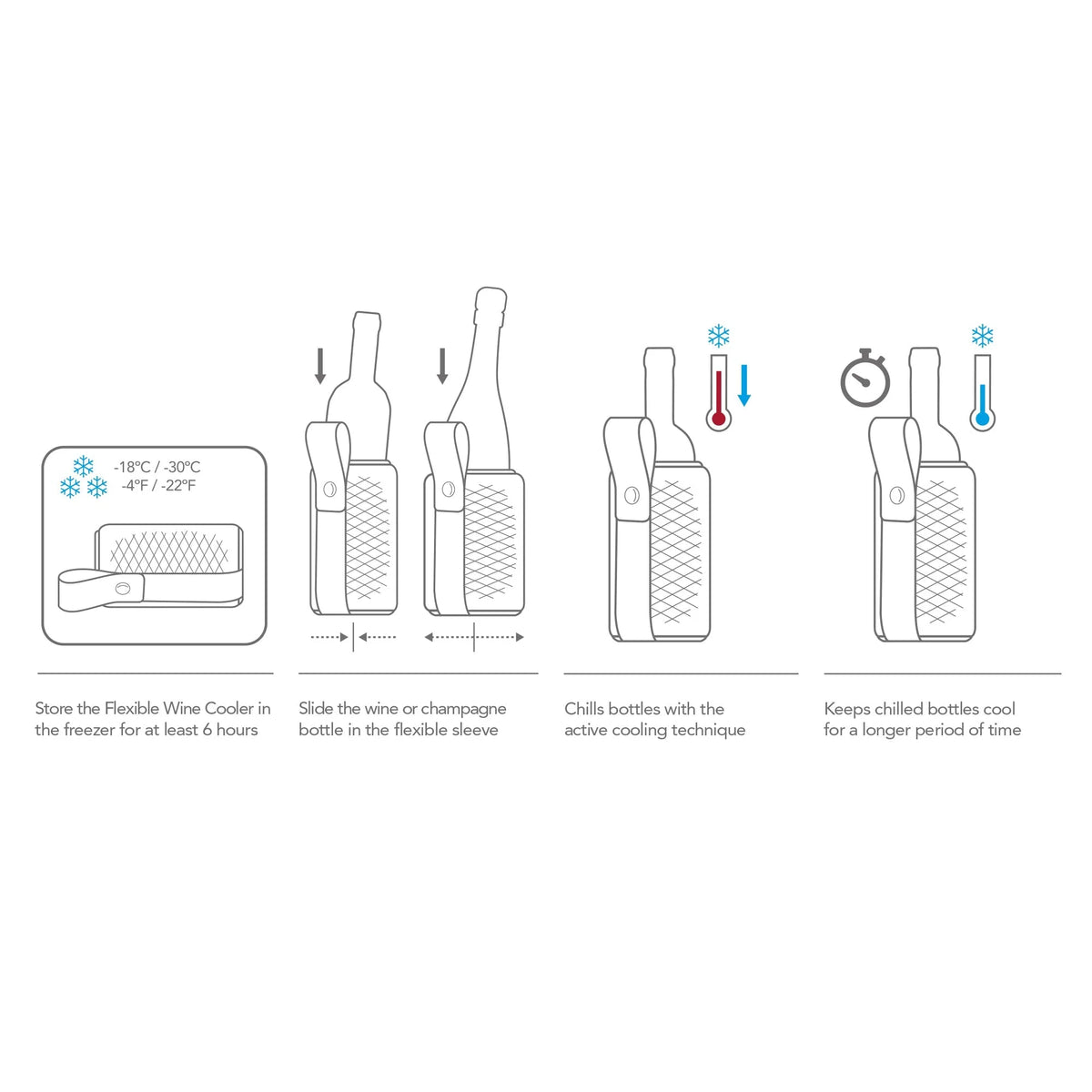 Wine & Champagne Cooler Flexible Artico Sleeve
