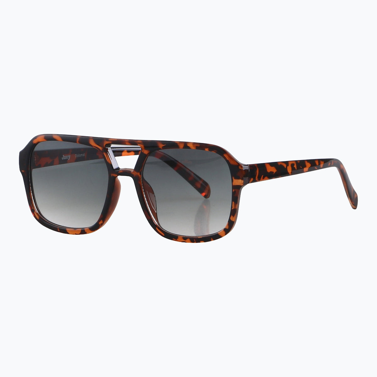 Jaxy Diplomat Aviator sunglasses — side view #Color_Tortoise