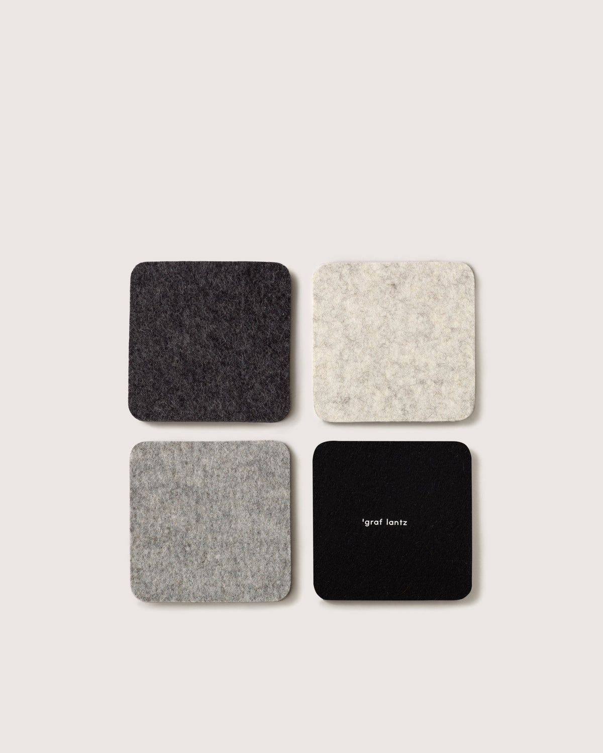 Bierfilzl Merino Wool Square Coaster Multi 4 Pack