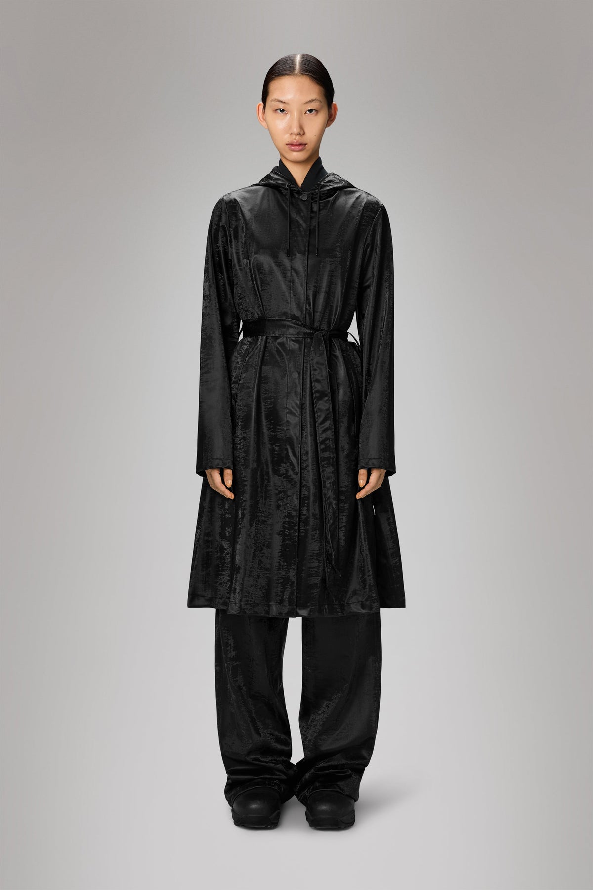 RAINS A-Line Longer W Jacket Coal Jacket