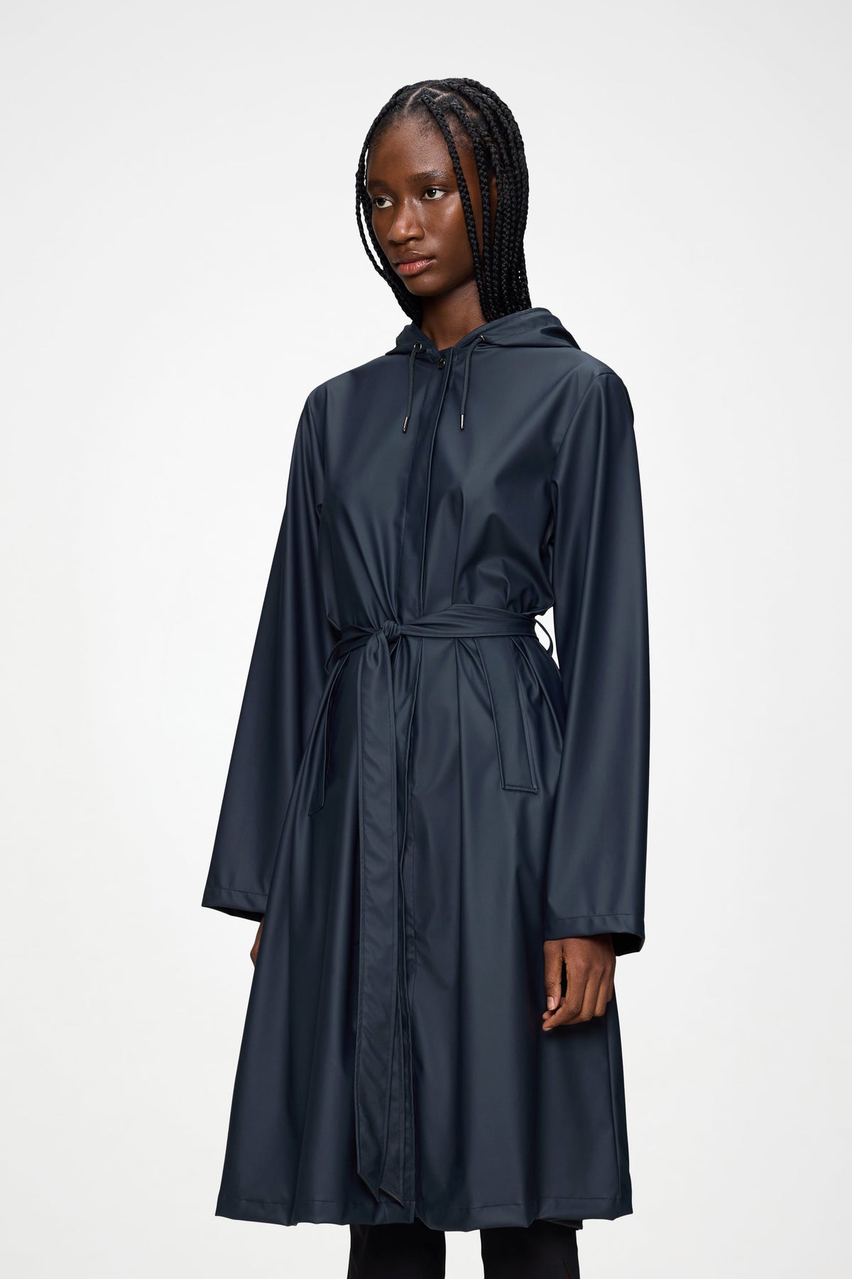 RAINS A-Line Longer W Jacket Navy Jacket