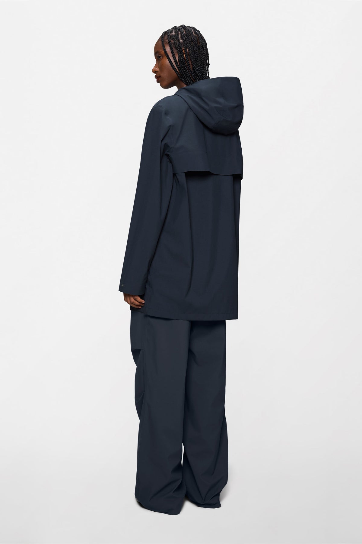 RAINS Suva Hardshell Long Jacket Navy Jacket