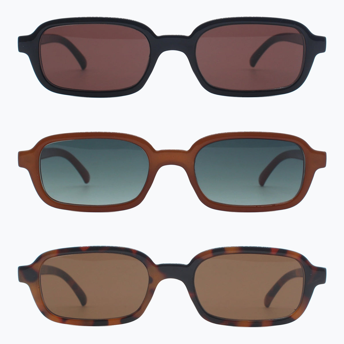 Jaxy Velvet Hour — Classic Rectangle sunglasses in Amber/Teal