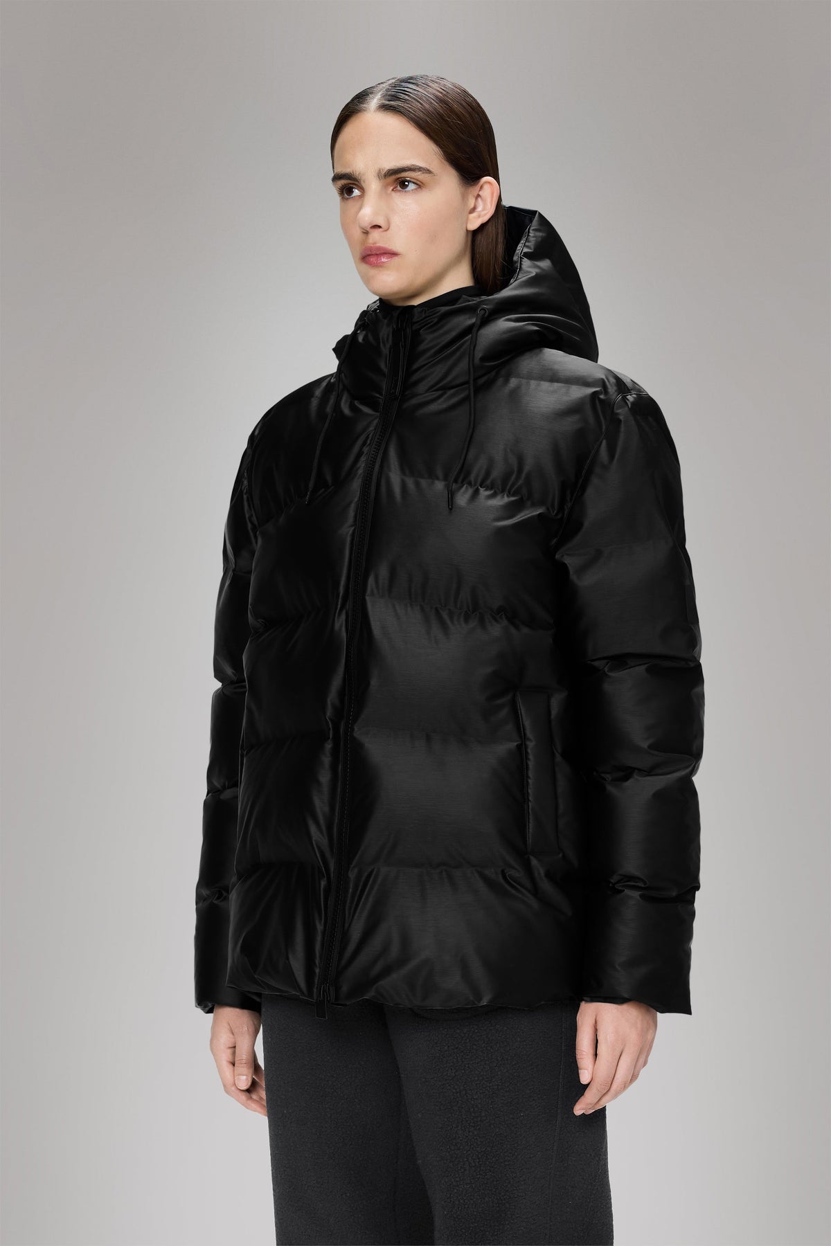 RAINS Alta Puffer Jacket Black Grain Jacket