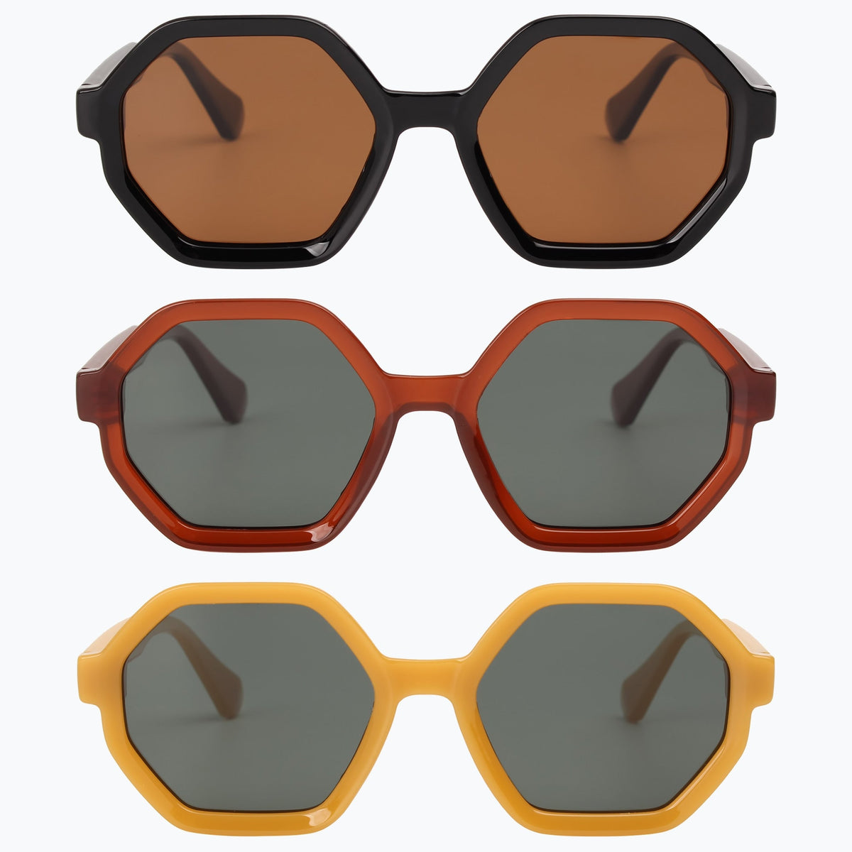 Jaxy The Hex — Bold Geometric Polarized sunglasses in Black