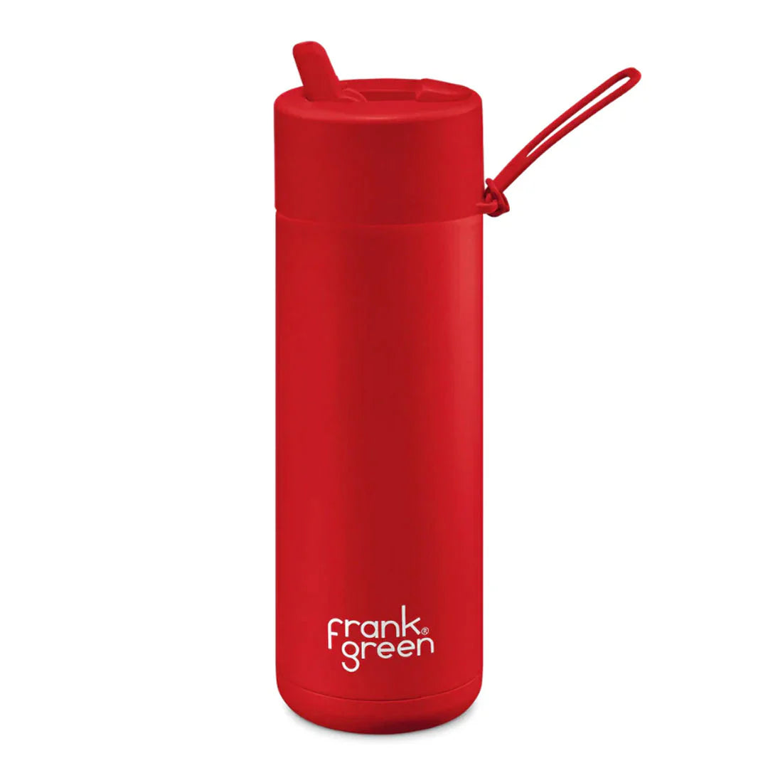 Ceramic Reusable Bottle - Flip Straw Lid