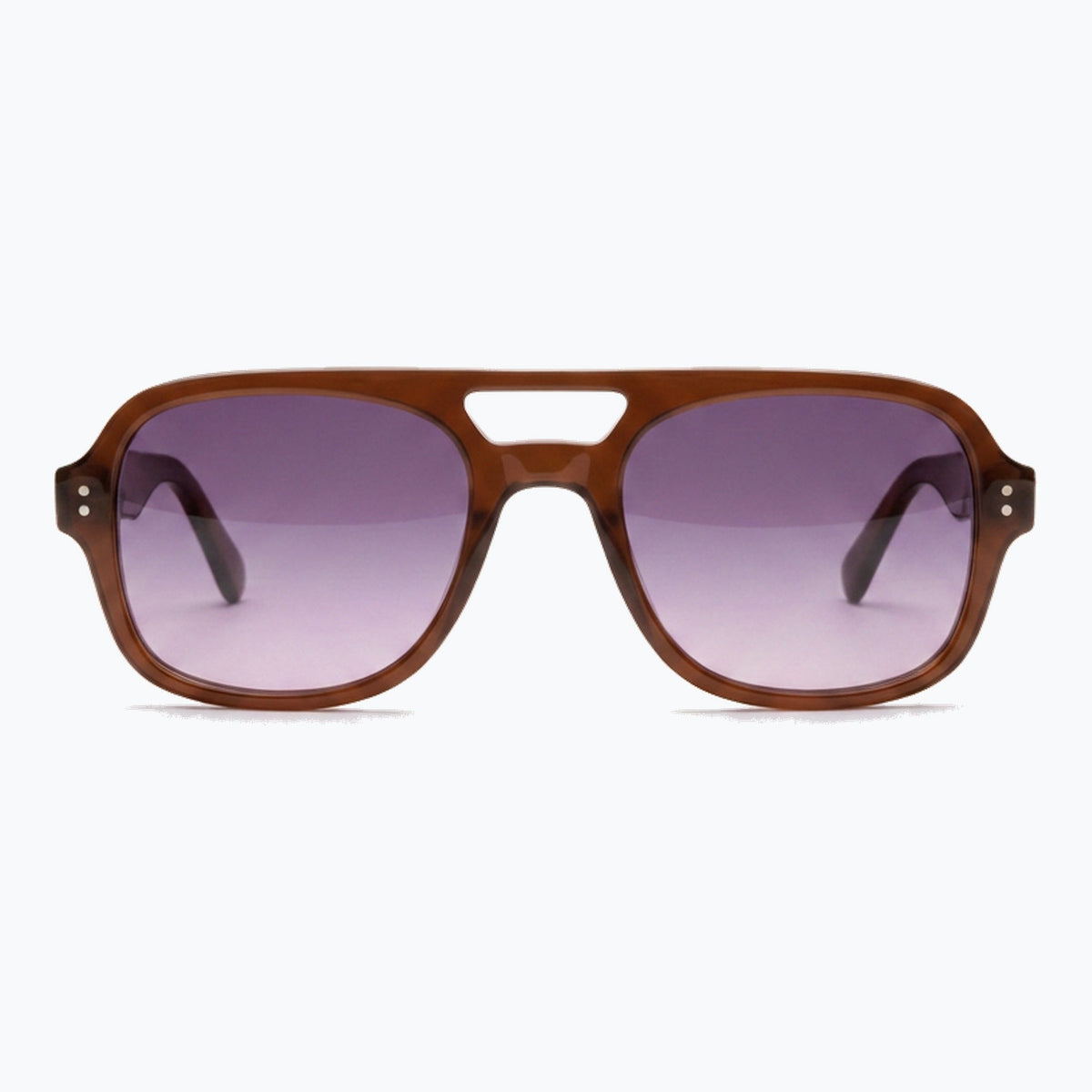 Jaxy Captain in Brown/Purple — Aviator Polarized sunglasses
