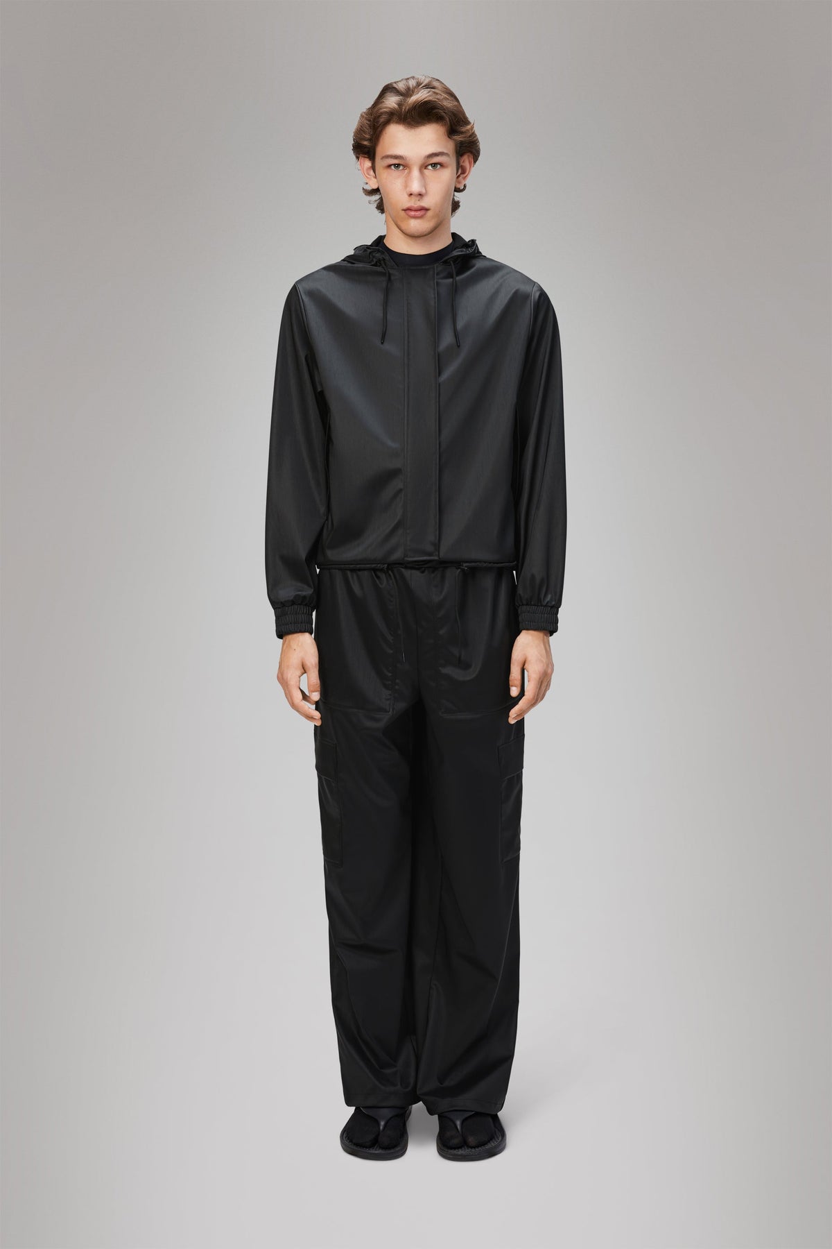 RAINS String W Jacket Black Grain Jacket