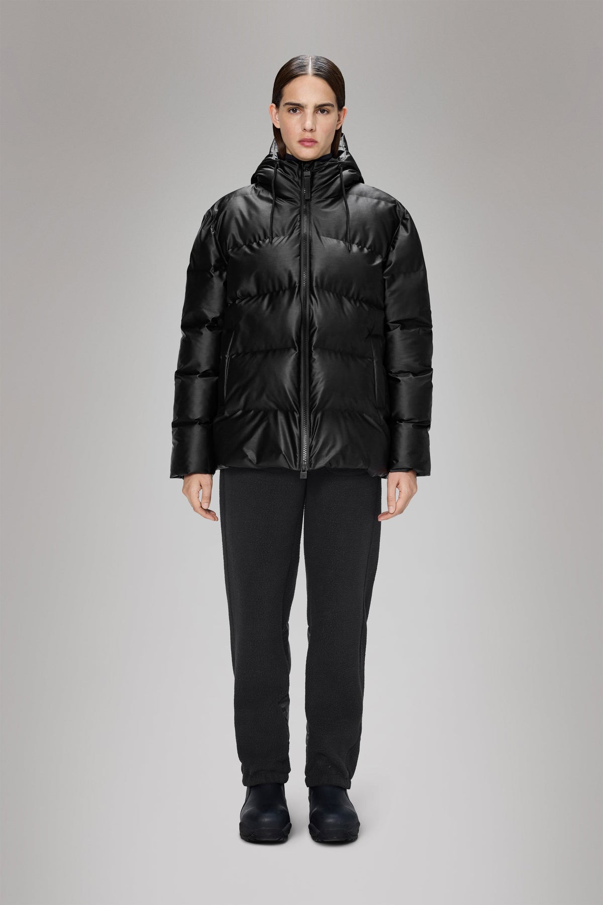 RAINS Alta Puffer Jacket Black Grain Jacket