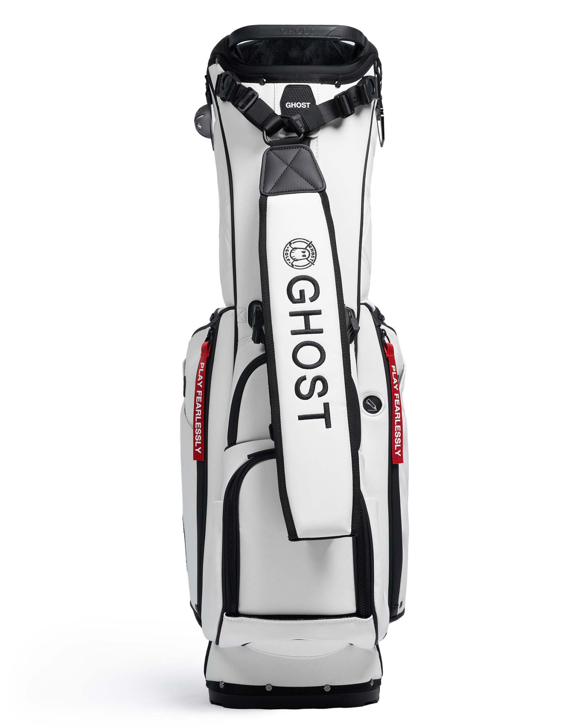 SAYA White Leather Golf Bag with Red Tags
