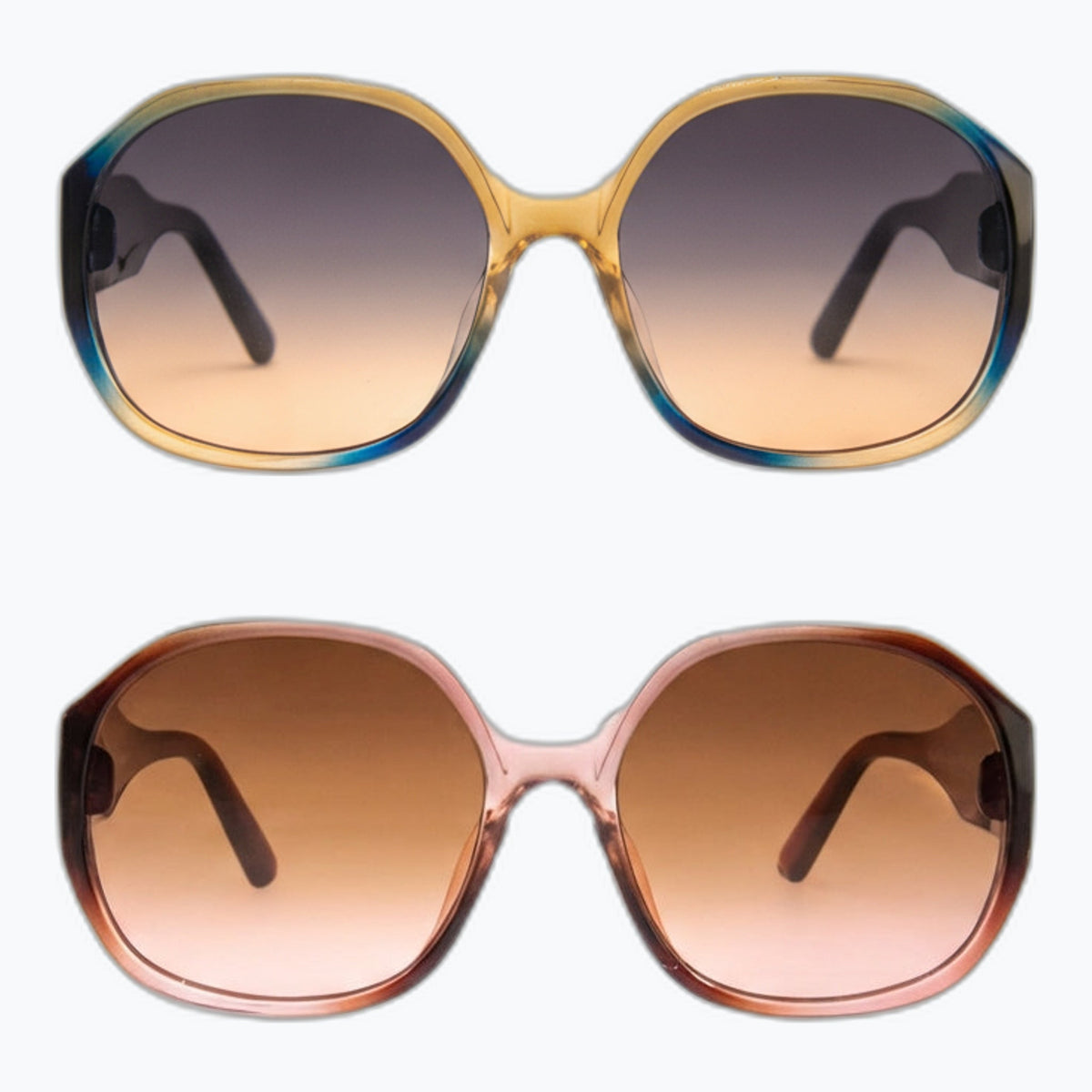 Jaxy Studio — Bold Oversized Polarized sunglasses in Amber/Blue