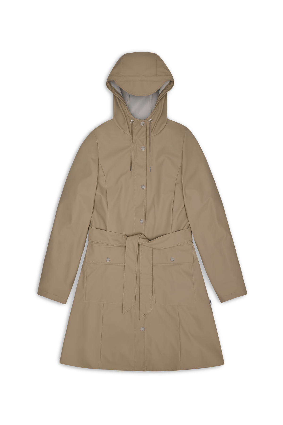 RAINS Curve Long Jacket
 Beige Jacket