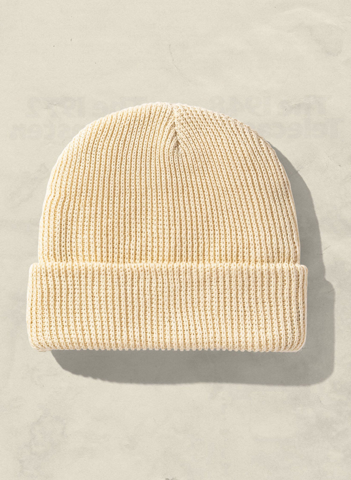 Weld Mfg Hemp Slacker Knit Ribbed Beanie Hat - Vintage Inspired Warm Comfortable Hat - Cream