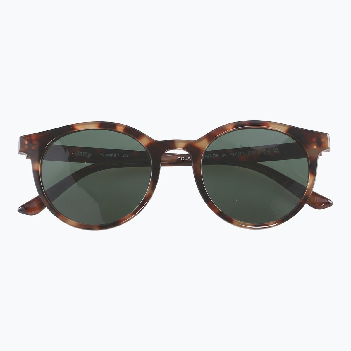 Jaxy Havana Haze Round sunglasses — crossed view #Color_Tortoise