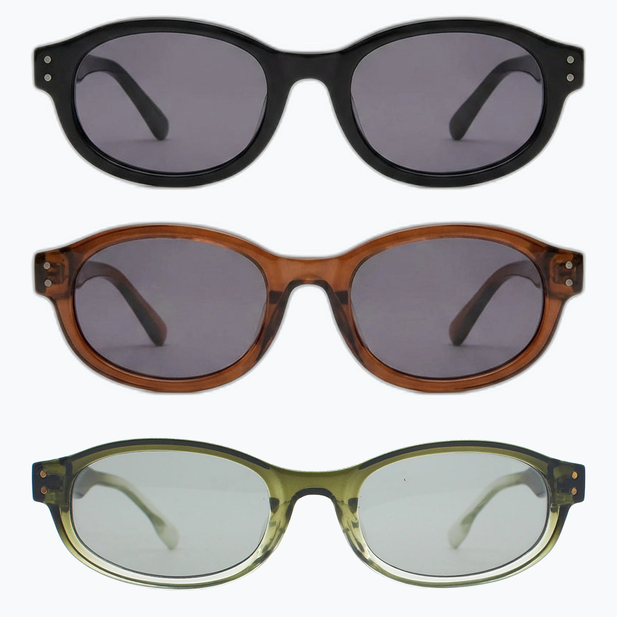 Jaxy Bardot — Retro Oval Polarized sunglasses in Black