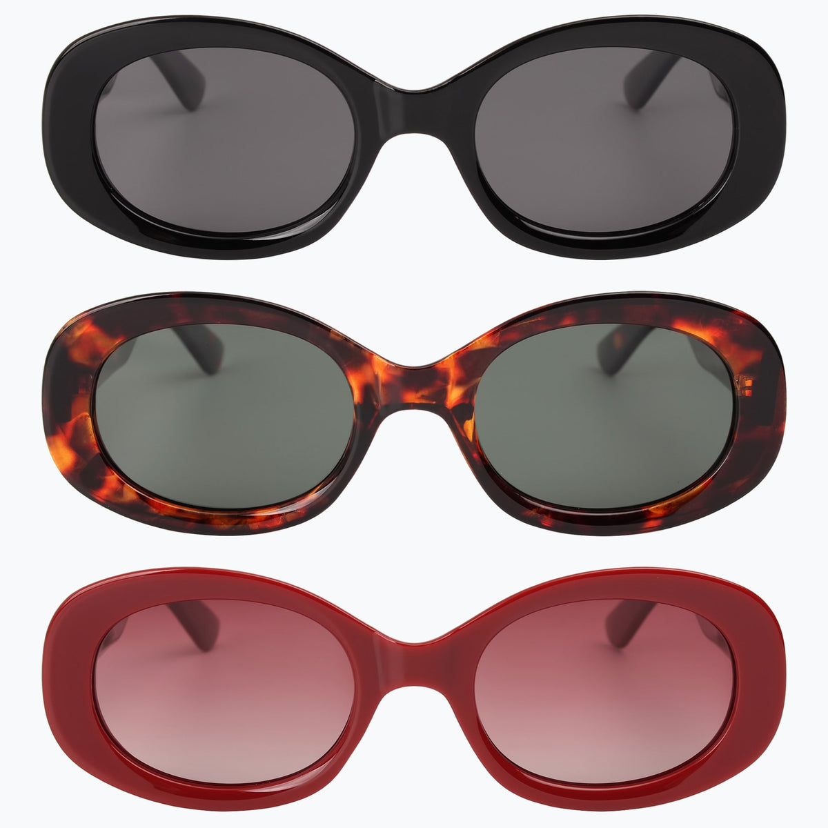 Jaxy Deco — Retro Oval Polarized sunglasses in Black