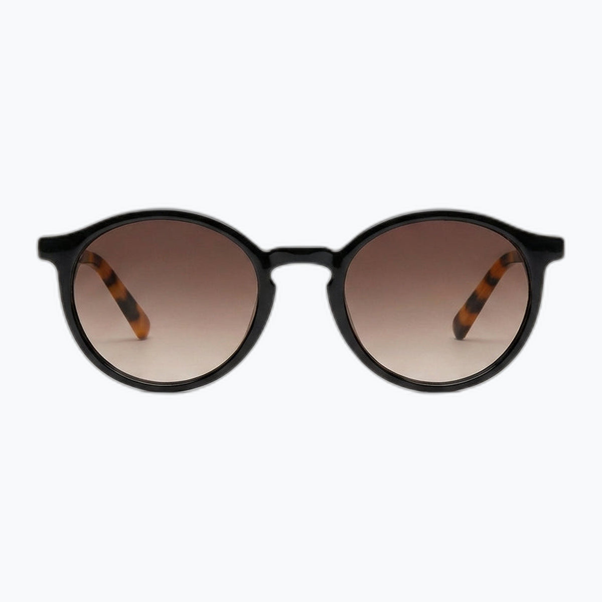 Jaxy Lennon in Black/Tort — Round Polarized sunglasses