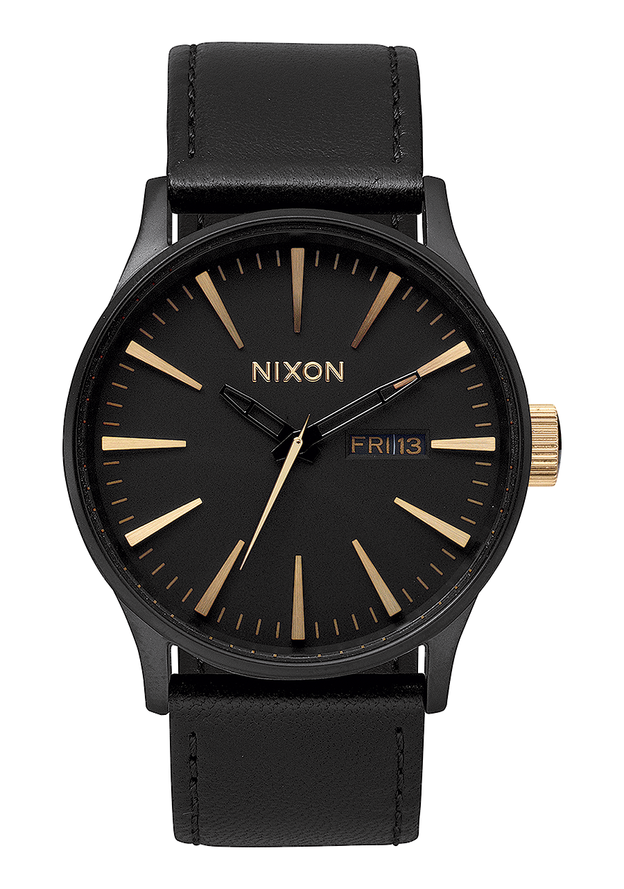 Sentry Leather - Matte Black / Gold