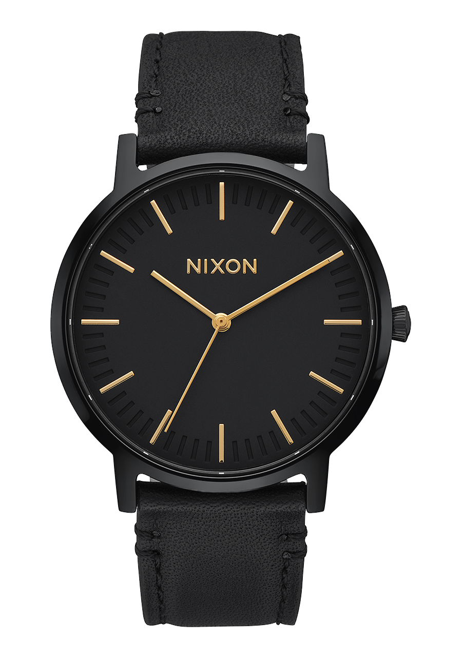 Porter Leather - All Black / Gold