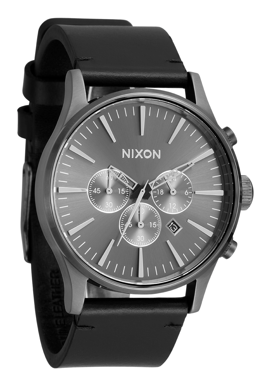 Sentry Chrono Leather - All Gunmetal / Black