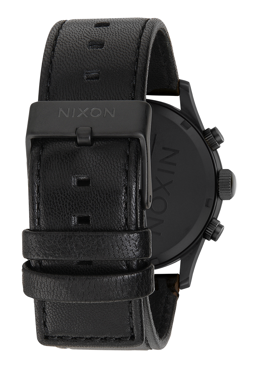 Sentry Chrono Leather - Matte Black / Gold / Black
