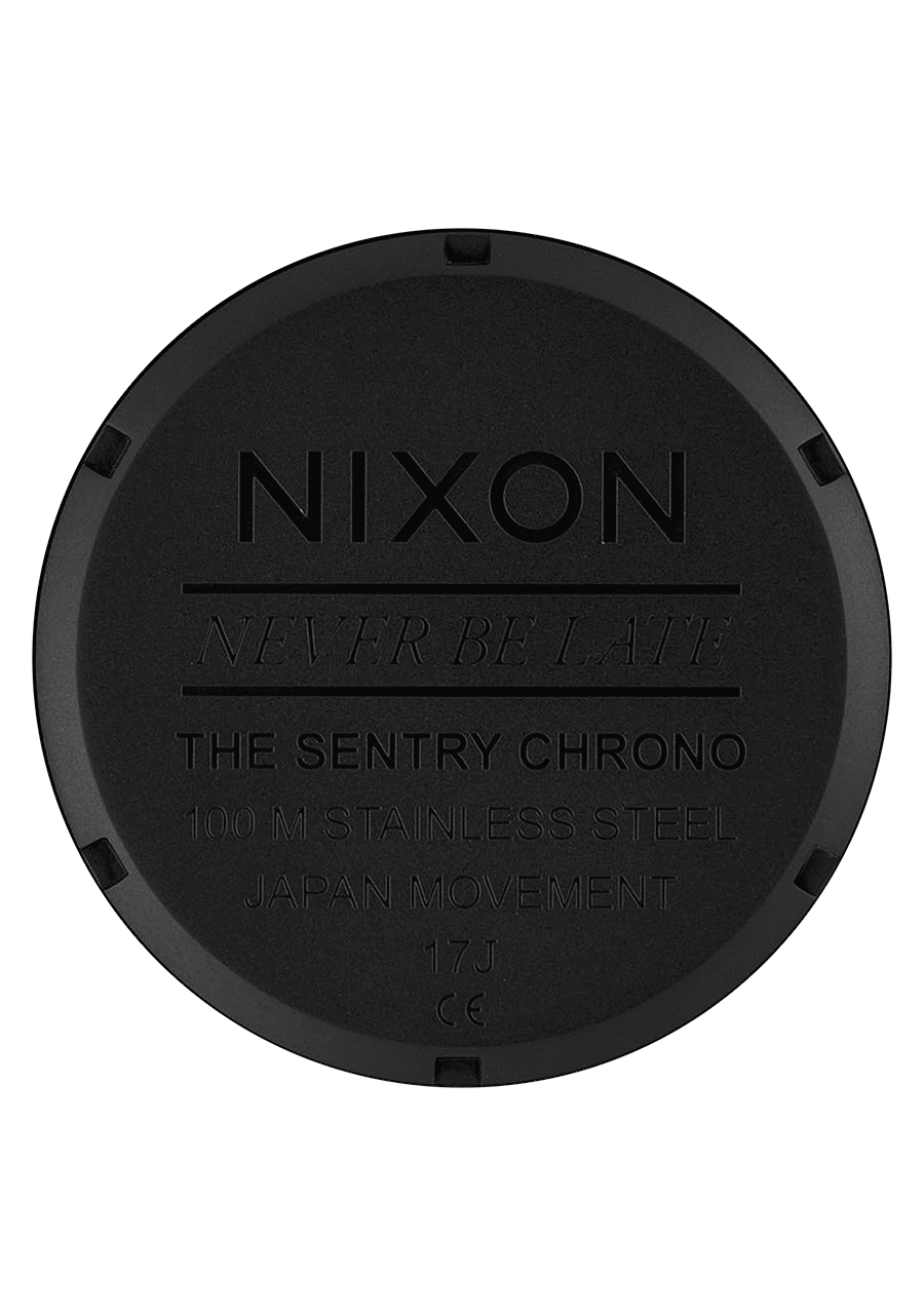 Sentry Chrono Leather - Matte Black / Gold / Black