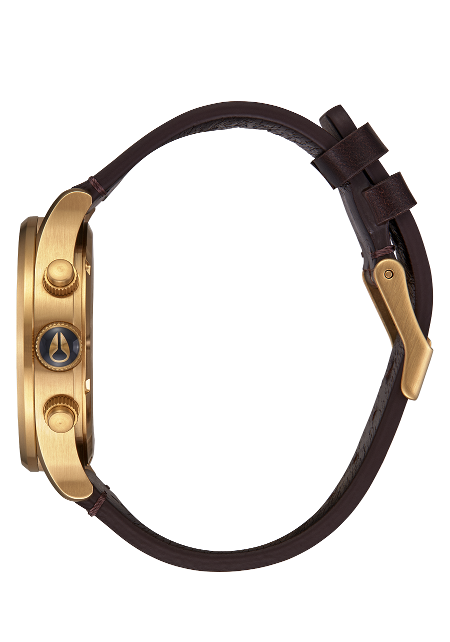 Sentry Chrono Leather - Gold / Indigo / Brown