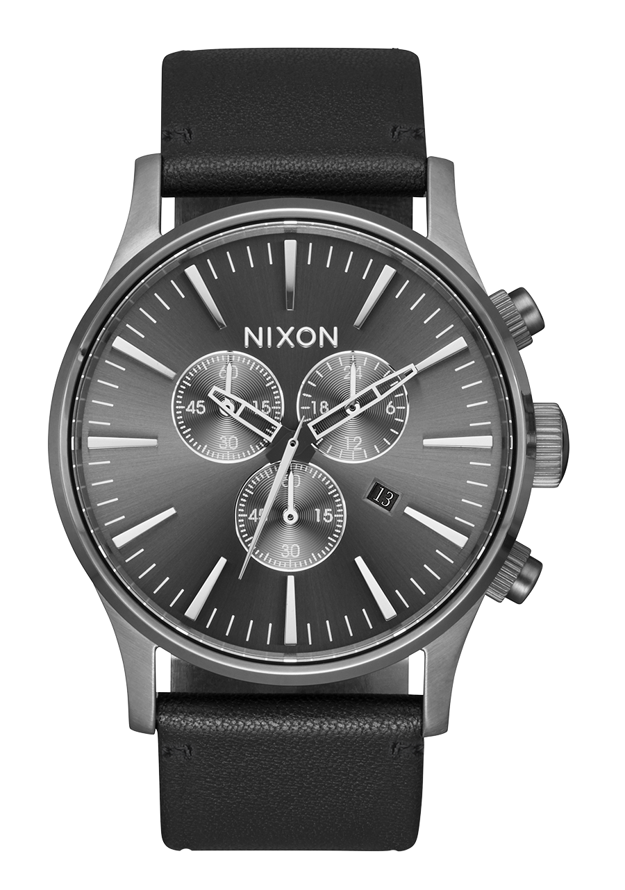 Sentry Chrono Leather - All Gunmetal / Black