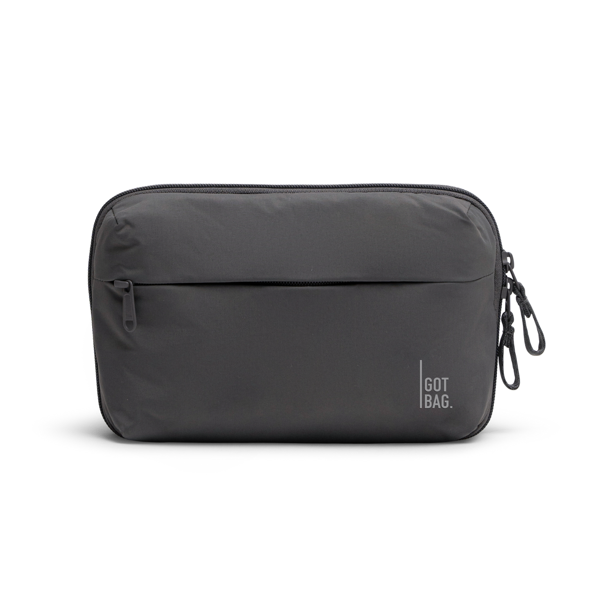 AC0441MO COMMUTERTECHPOUCH bag in shark (Dark Gray), studio shot, front view.