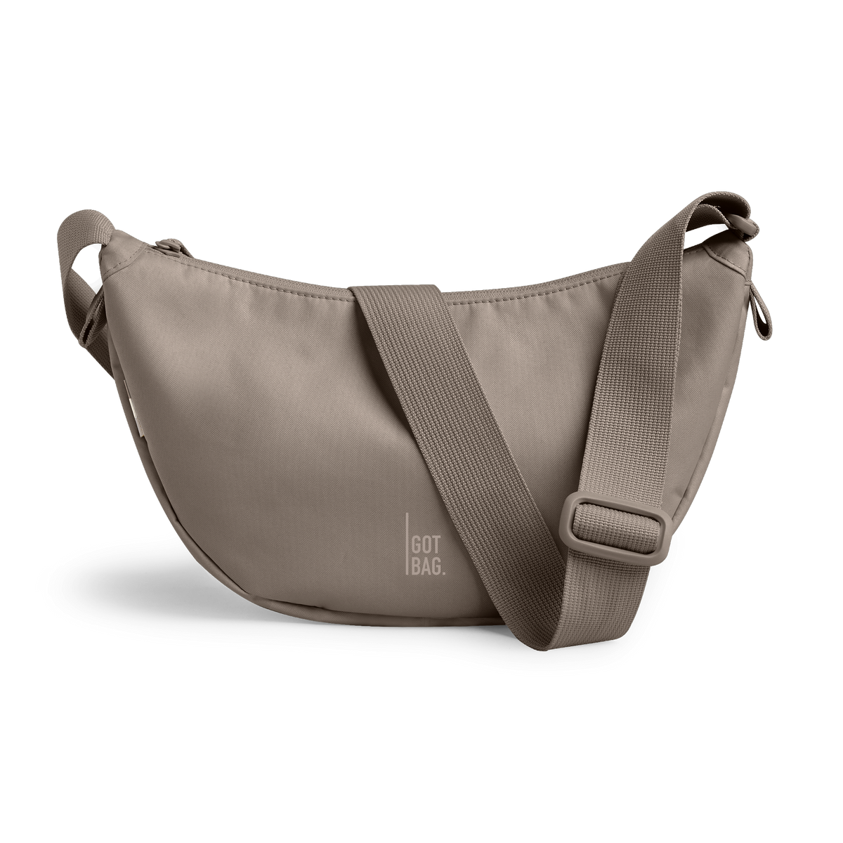 MOONBAGSMALLMONOCHROME bag in seal (Dark Beige Tone), studio shot, front view.