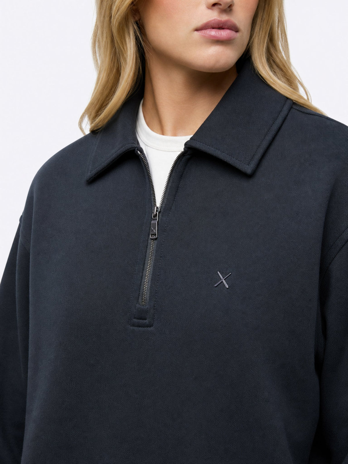 Divine Fleece Oversized Q-Zip | Black