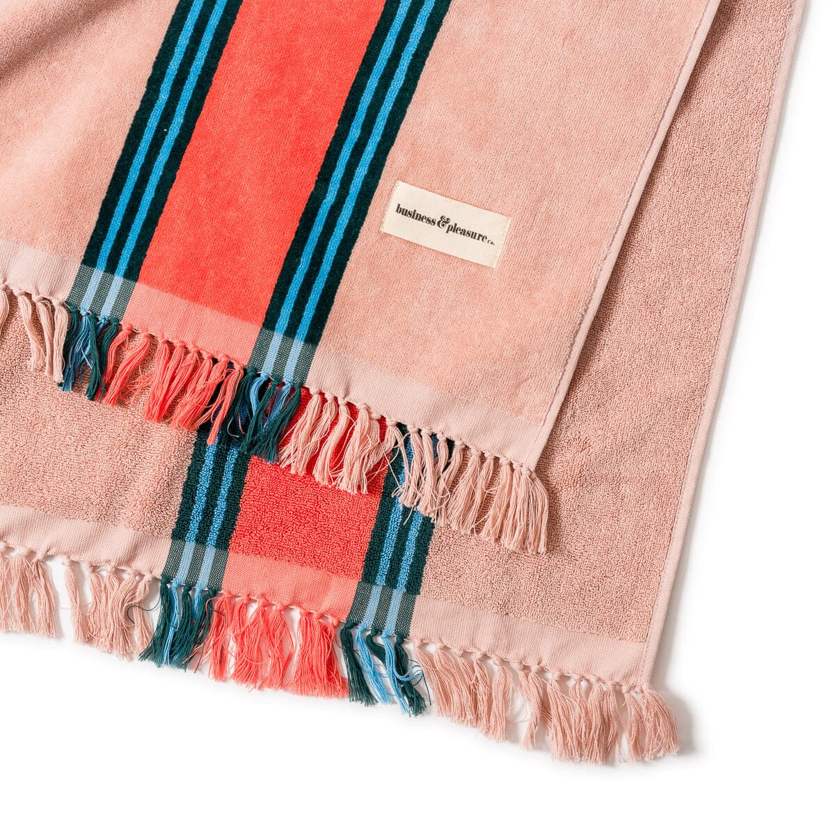 The Beach Blanket - Bistro Dusty Pink Stripe Beach Blanket Business &amp; Pleasure Co 