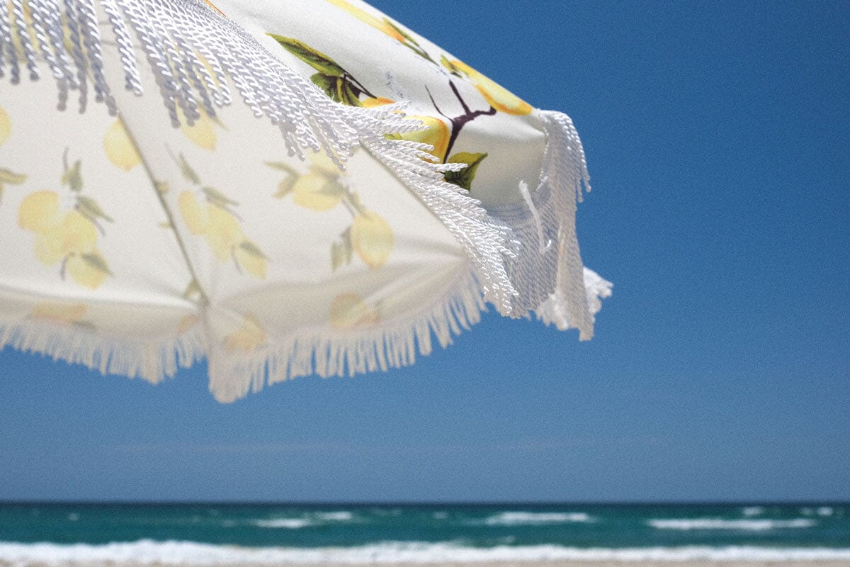 The Holiday Beach Umbrella - Vintage Lemons Holiday Beach Umbrella Business &amp; Pleasure Co 