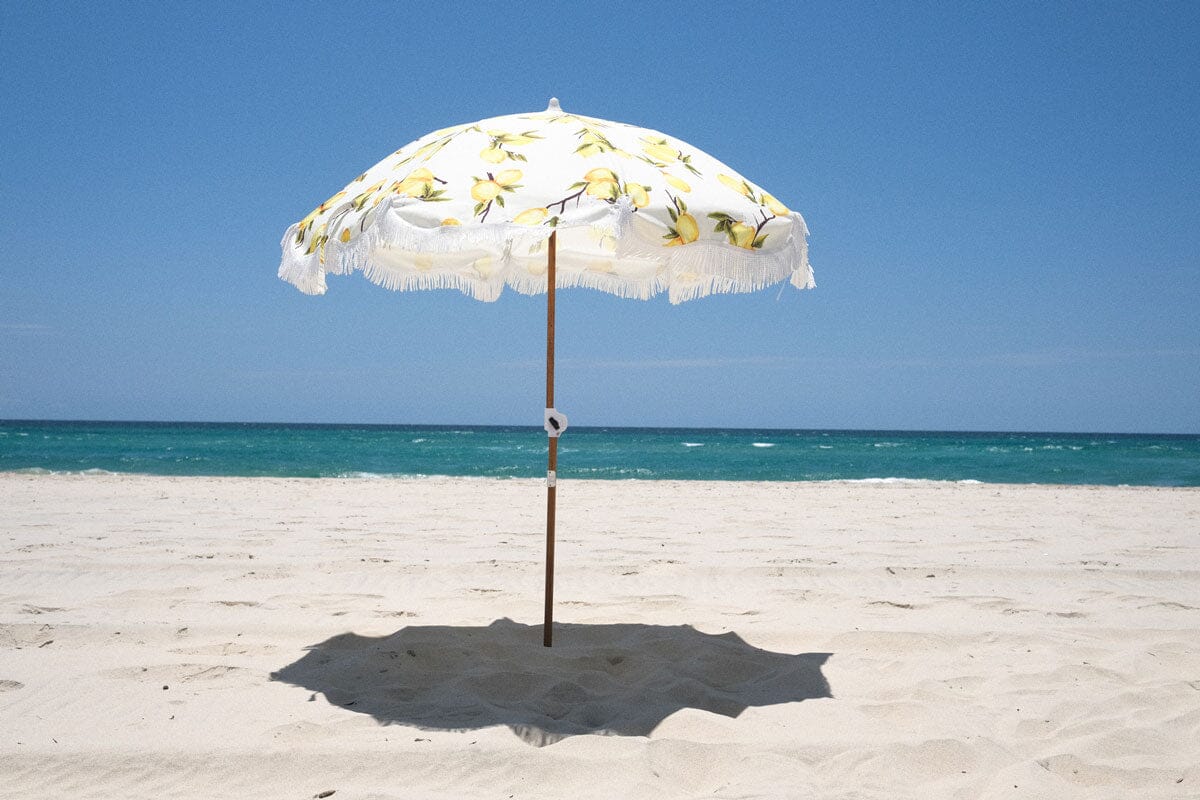 The Holiday Beach Umbrella - Vintage Lemons Holiday Beach Umbrella Business &amp; Pleasure Co 