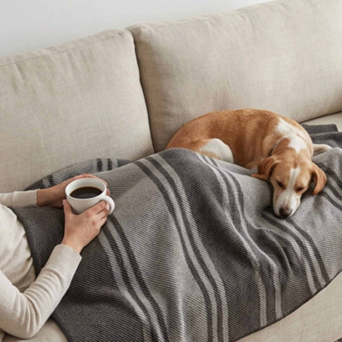 in2green Eco Throw Indoor | Outdoor Sustainable Knit Throw Blanket - Poly Bengal Stripe