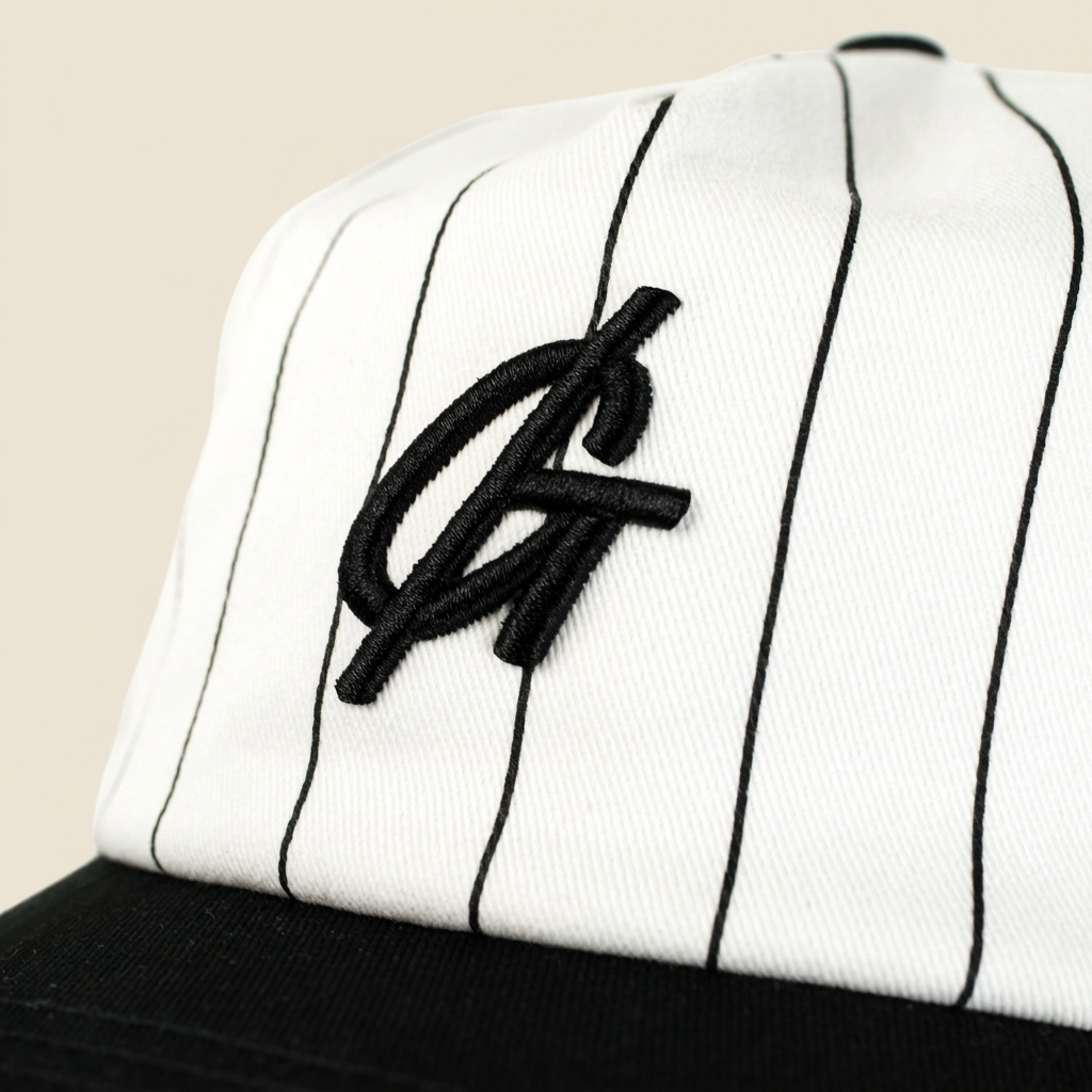 The Pinstripe Monogram Cap