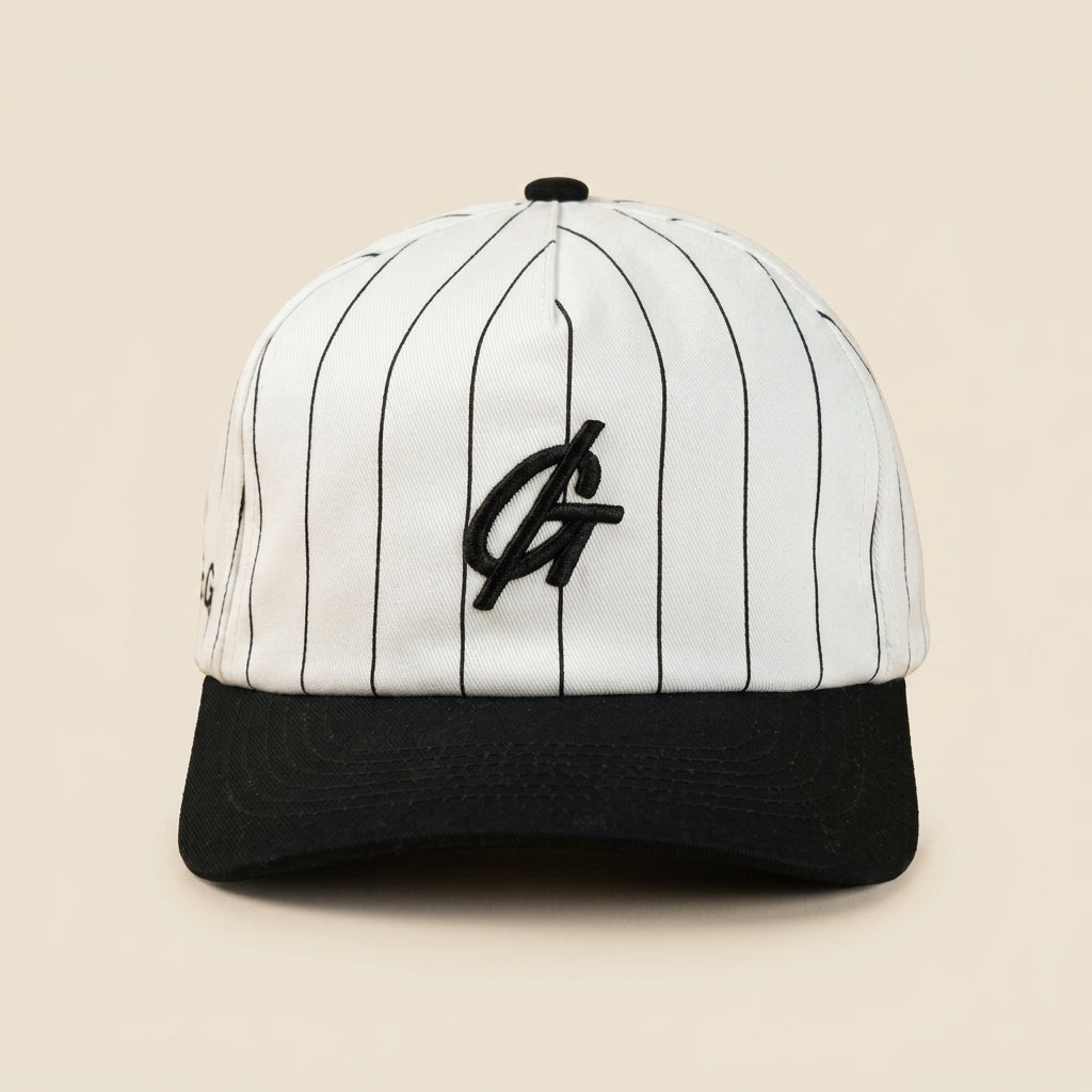 The Pinstripe Monogram Cap