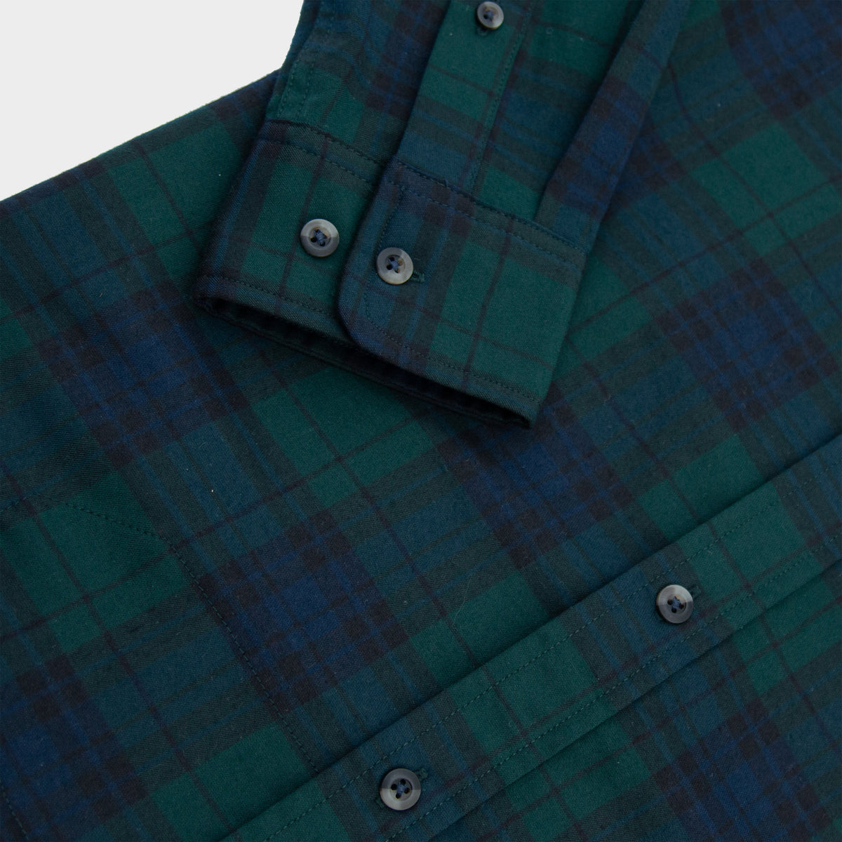 green and blue plaid flannel cuff